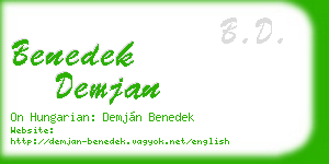 benedek demjan business card